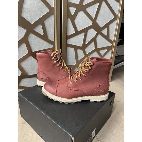 New SOREL Madson II Chore Waterproof Boot Men SPICE MAJOR Sz 8 M Leather